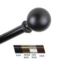 Central Design Julian 0.81 in. Curtain Rod, 48-84 in. - Black CE436824